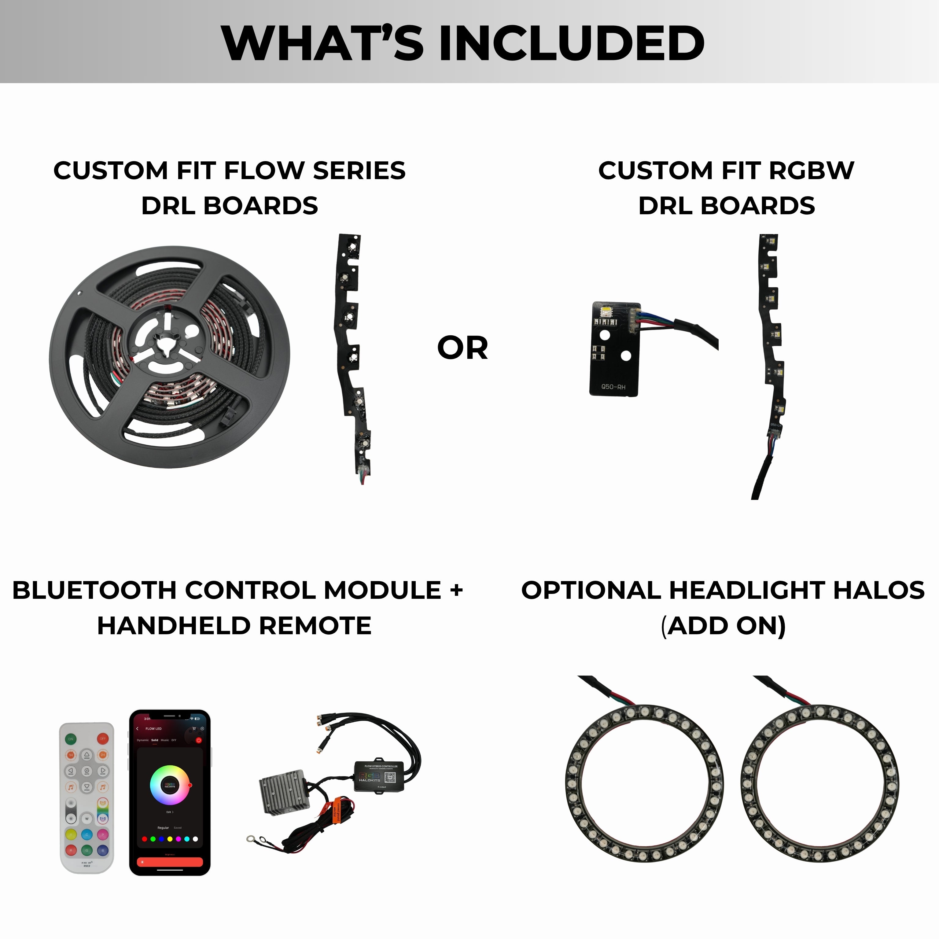 Infiniti Q50 Multicolor Flow DRL Boards (2014–2024)
