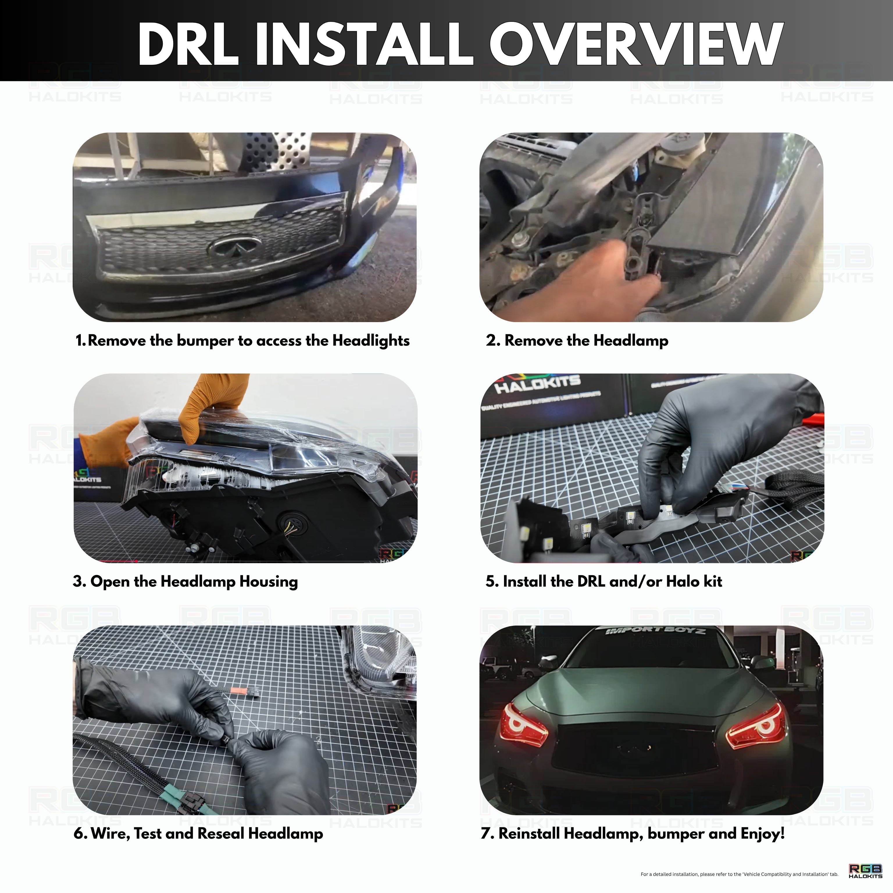 Infiniti Q50 Multicolor Flow DRL Boards (2014–2024)